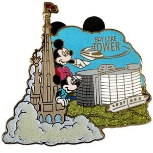 Disney Pin Disney Vacation Club Castle Bay Lake Tower Mickey and Minnie